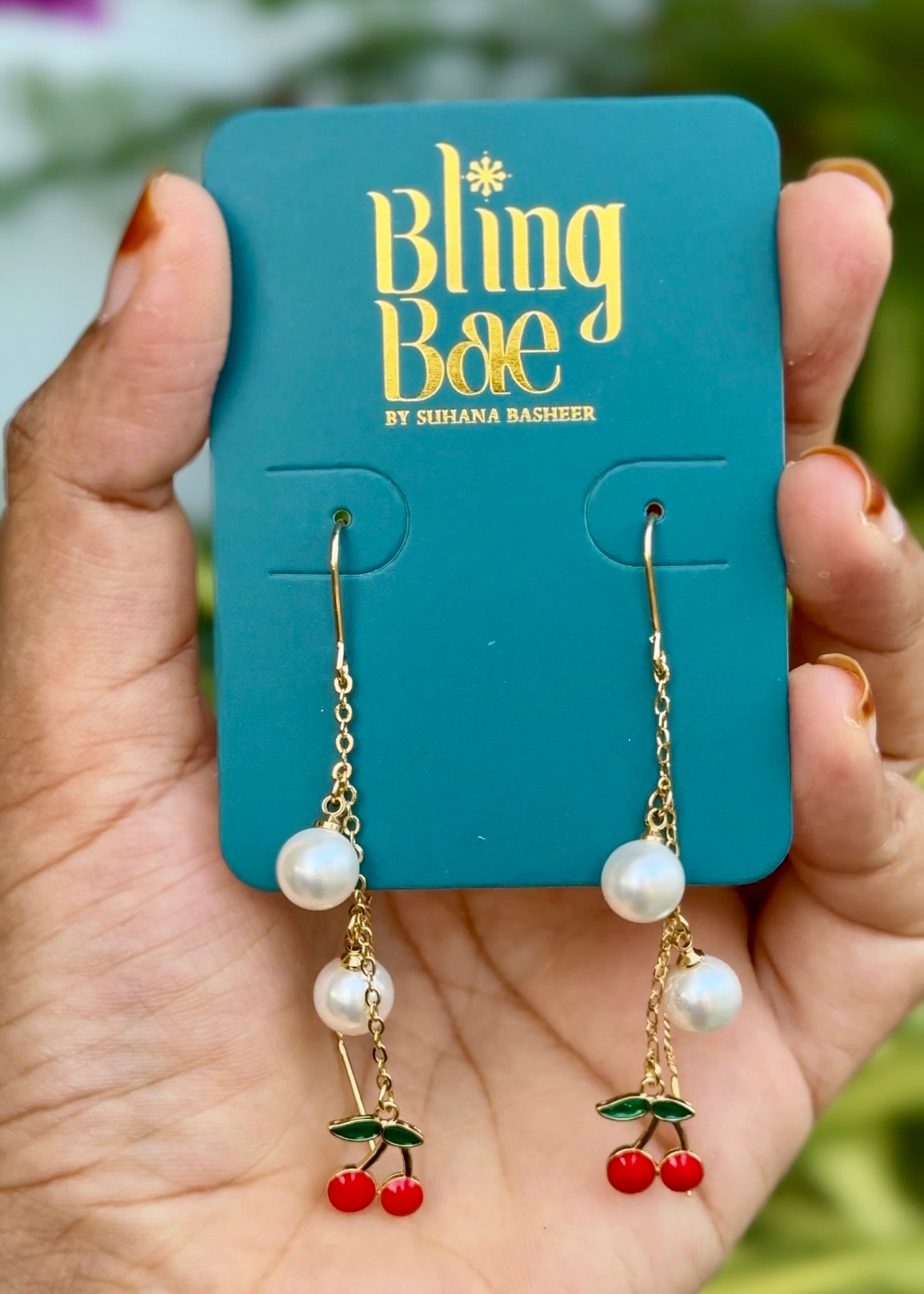 Cherry Pearl Drop Earrings