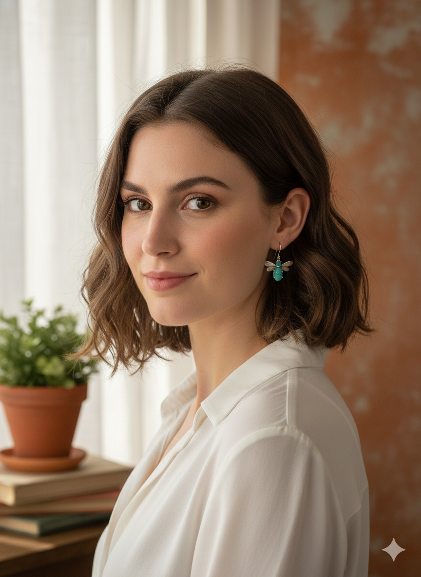 Turquoise Honeybee Drops Earrings