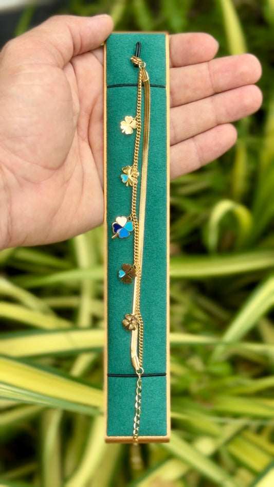 Lucky Clover Charm Layered Bracelets 🍀✨