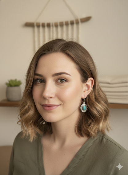 Turquoise Vintage Bloom Earrings