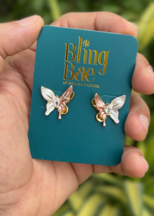 Blush Wings Crystal Studs