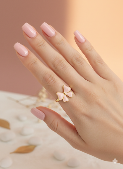 Bow Rings Powder Pink (Adjustable)