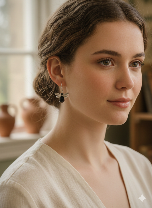 Midnight Bee Drop Earrings