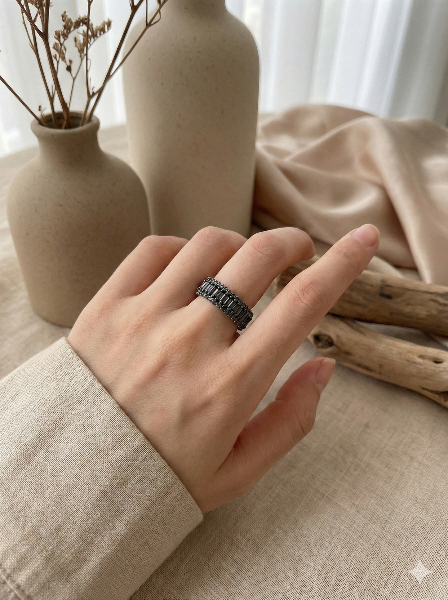 Noir Eternity Band Rings