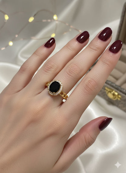 The Black Czarina Ring (Adjustable)