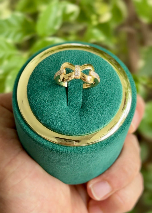 The Belle Bow Pavé Ring✨(Adjustable)
