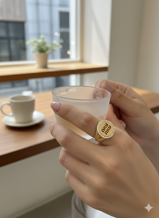 Golden Aura Disc Rings