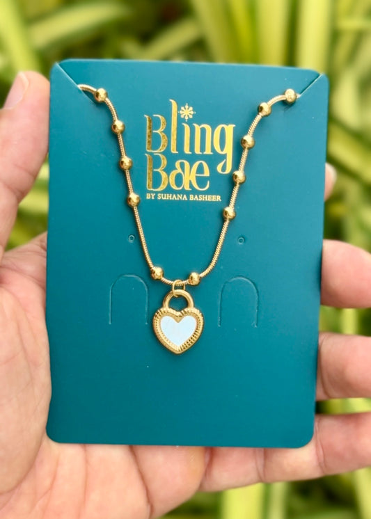 Golden Heart Lock Necklace ✨ (316L Grade)
