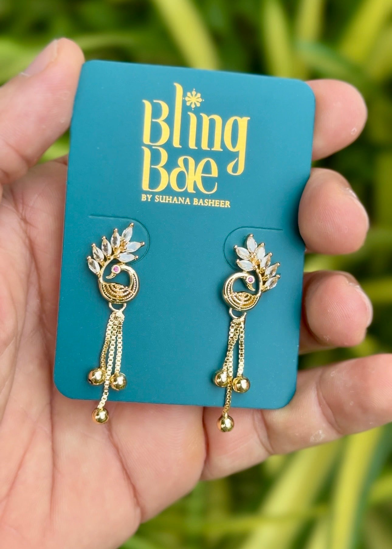 Royal Peacock Tassel Earrings