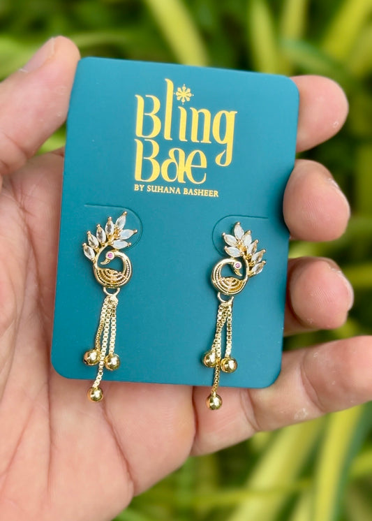 Royal Peacock Tassel Earrings