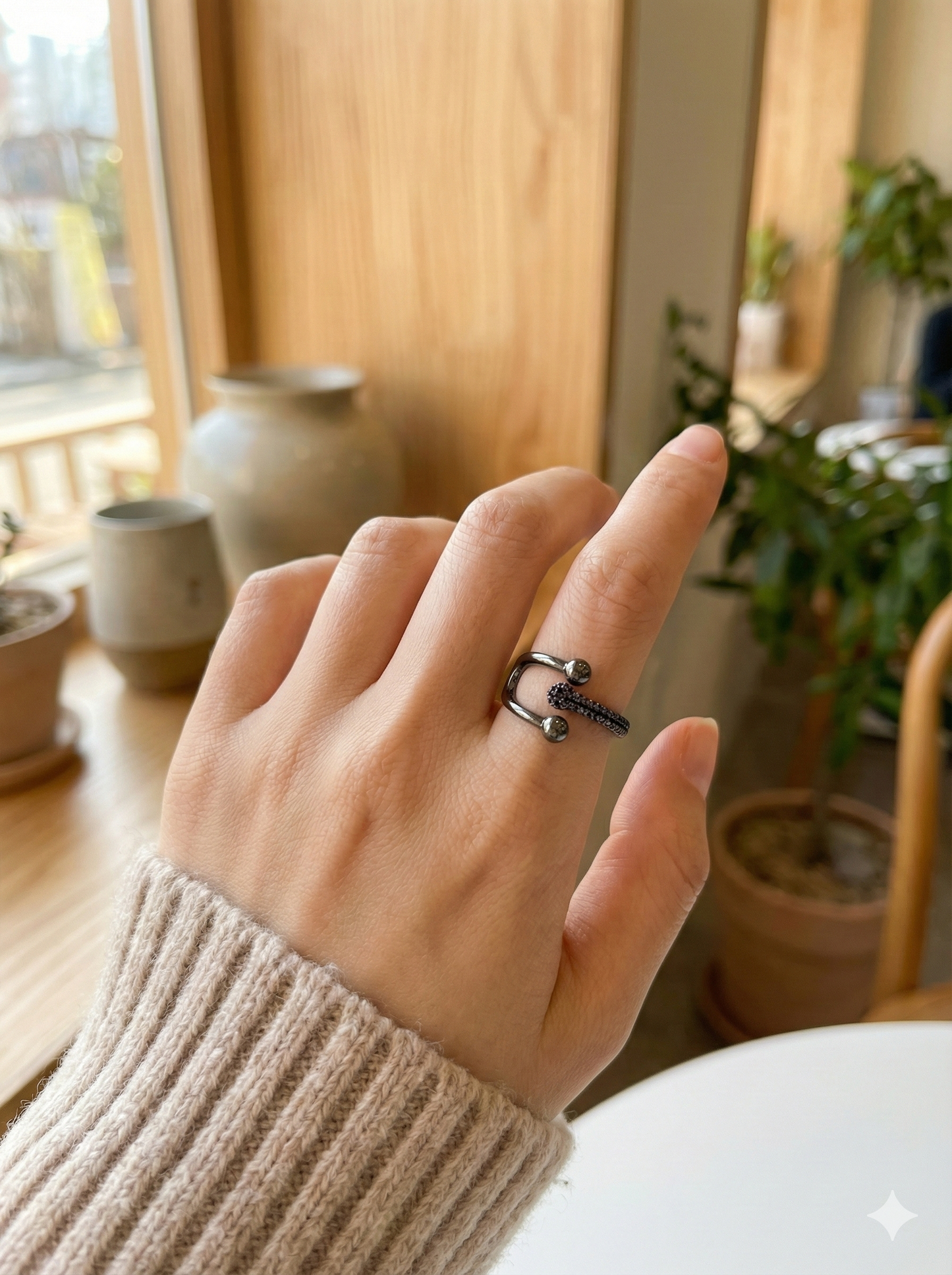 Obsidian Orbit Rings (Adjustable)