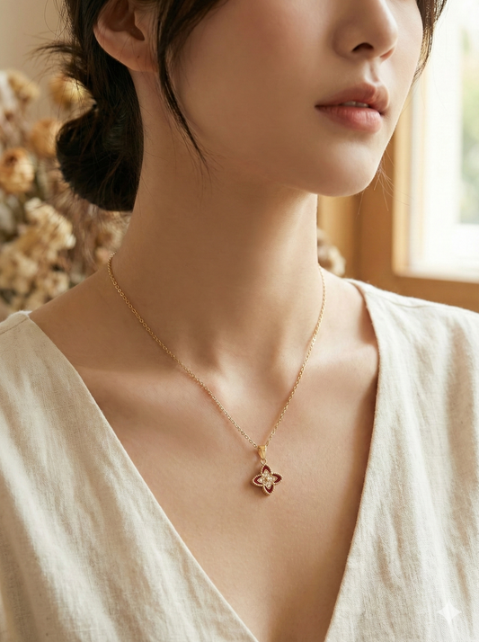 The Garnet Bloom Necklace
