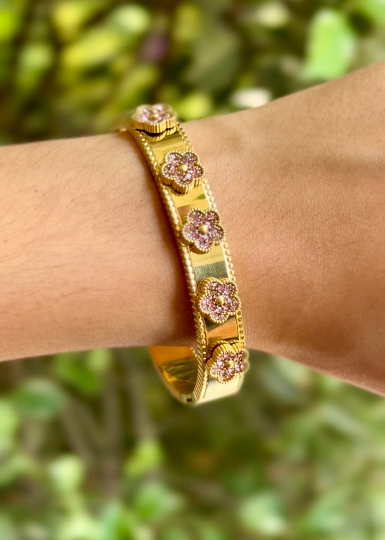 Blush Blossom Luxe Cuff Bangles 🌸✨ (316L Grade)