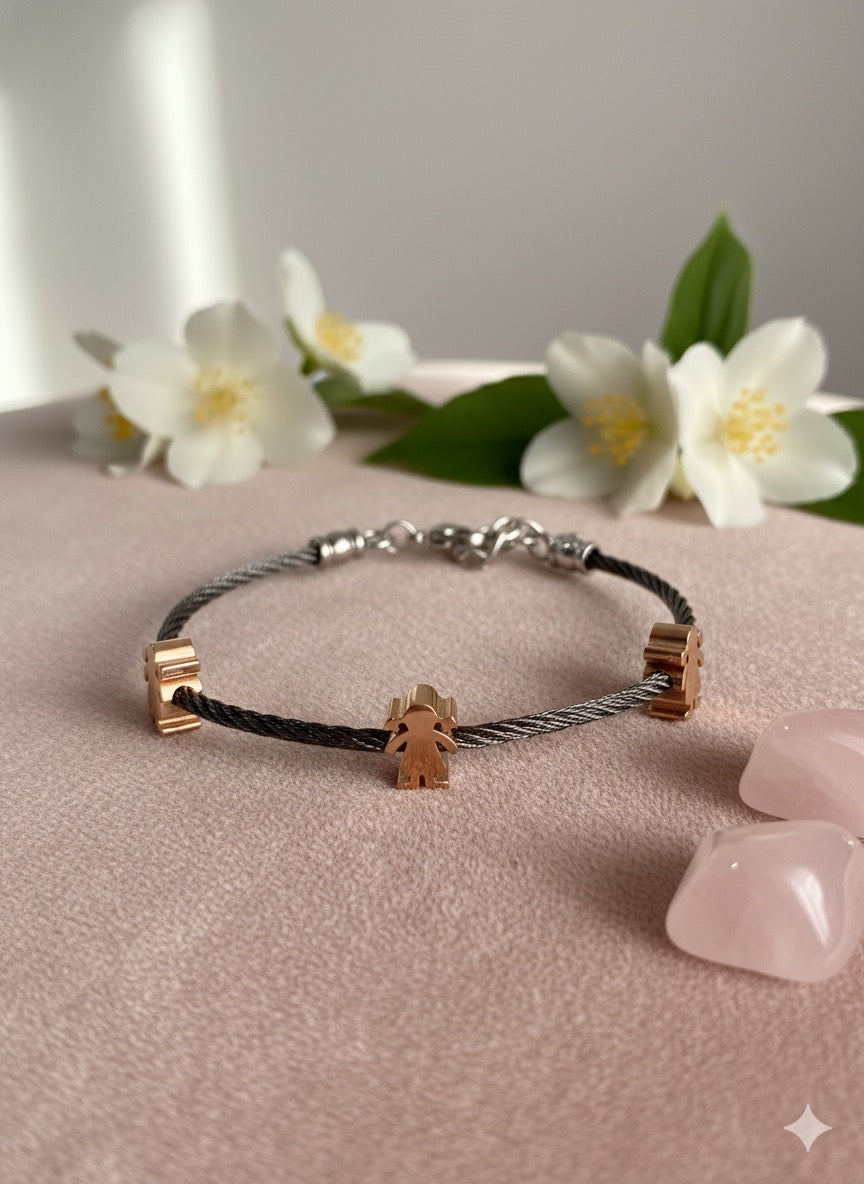 Cable Charm Bracelet (Black color)