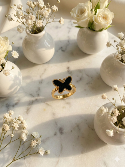 Midnight Butterfly Rings