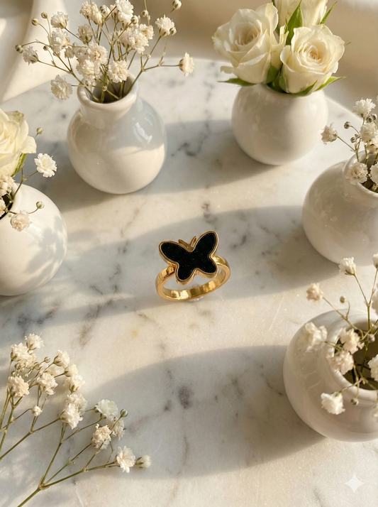 Midnight Butterfly Rings