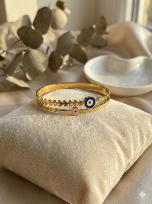 Nazar Leaf Cuff Bangle