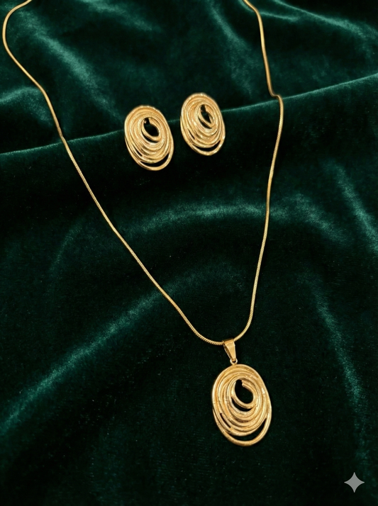The Aurelian Swirl Necklace & Earrings Set