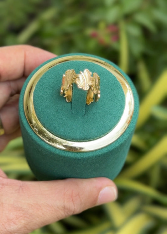 Golden Leaf Harmony Rings (Adjustable)