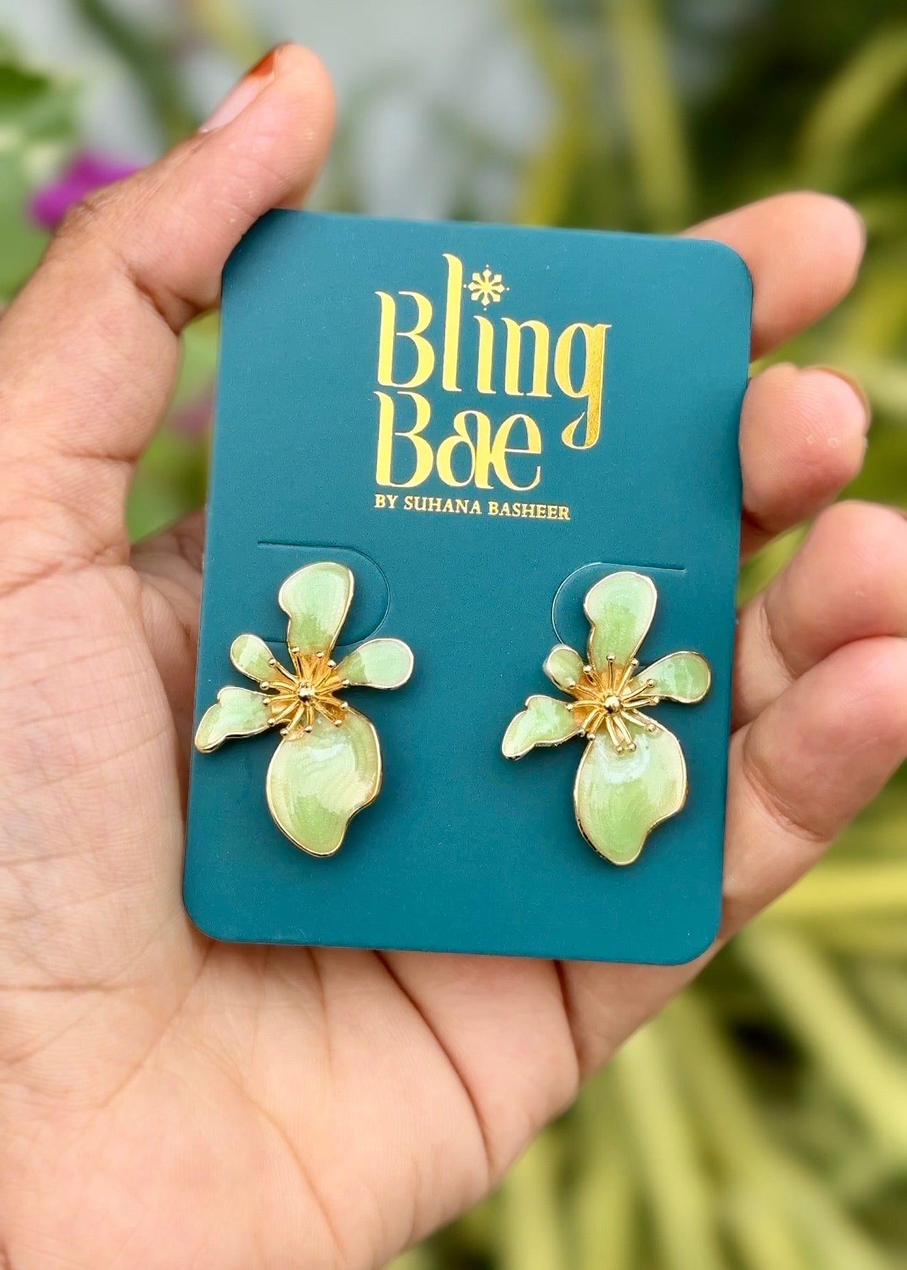 Mint Blossom Stud Earrings