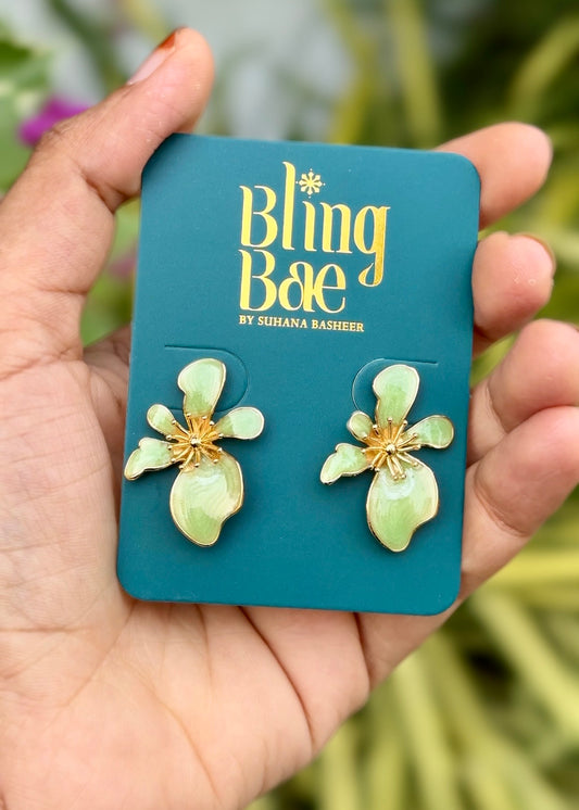 Mint Blossom Stud Earrings