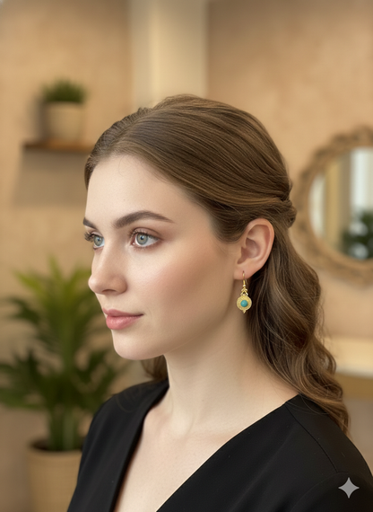 Turquoise Aura Drop Earrings