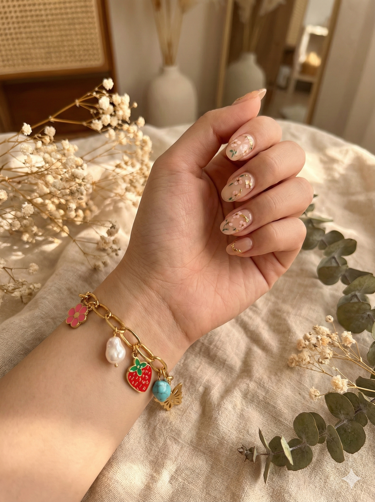 Playful Charms Gold Link Bracelets