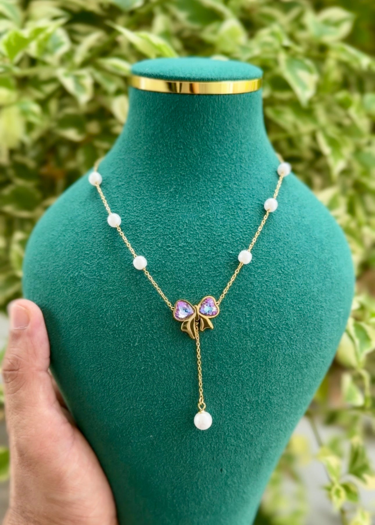 Aurora Heart Drop Necklace 💜