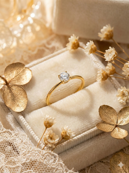 The Dainty Gold Solitaire Rings