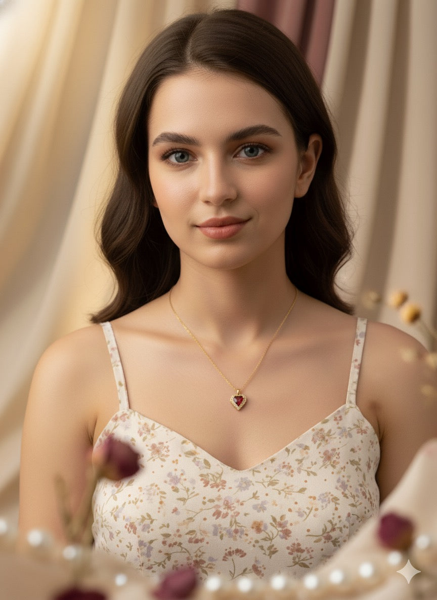 Crimson Allure Chain With Pendant