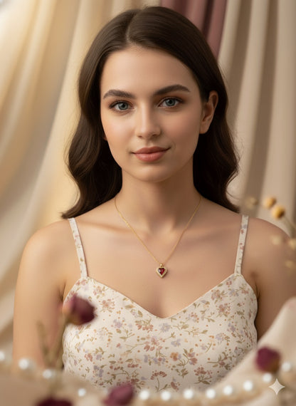 Crimson Allure Chain With Pendant