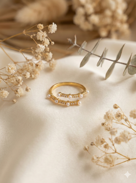 Pearl Whisper Rings (Adjustable)