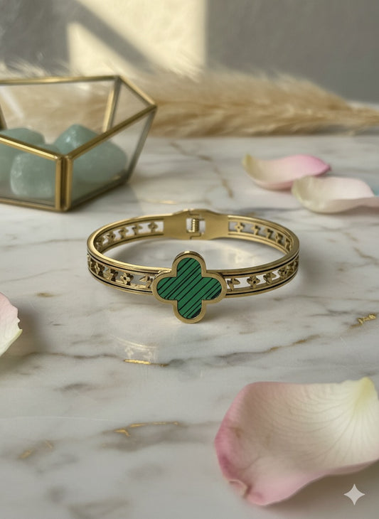 Clover Charm Cuff Bangle