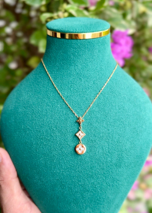 Floral Charm Drop Necklace ✨
