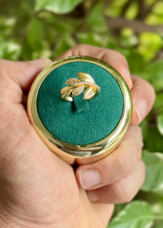 Gilded Laurel Leaf Statement Ring✨(Adjustable)