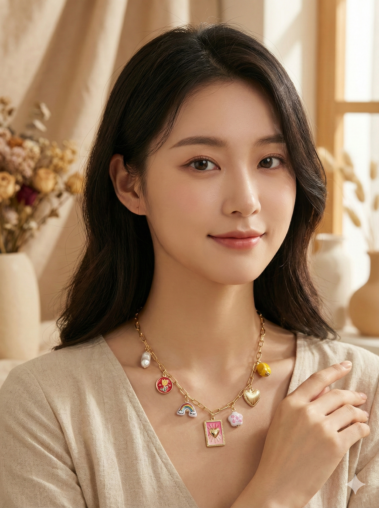 Rainbow Love Charm Necklace