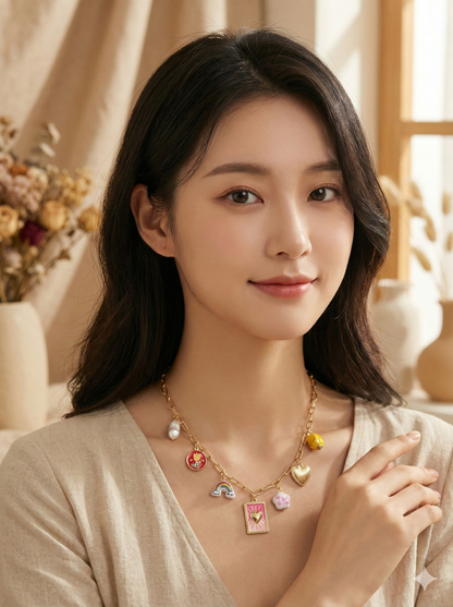 Rainbow Love Charm Necklace