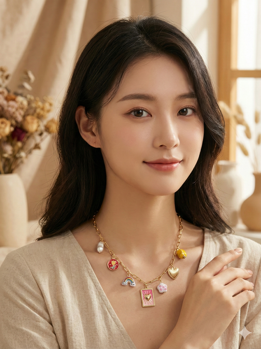 Rainbow Love Charm Necklace