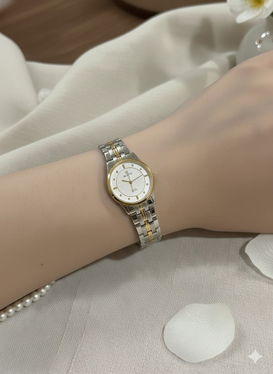 Ruinita Luxury Elegant Two-Tone Bracelet Watch