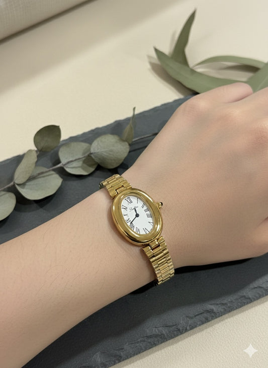 Scottie Luxury Classic Oval Gold Bracelet Watch (18k Gold Plated)