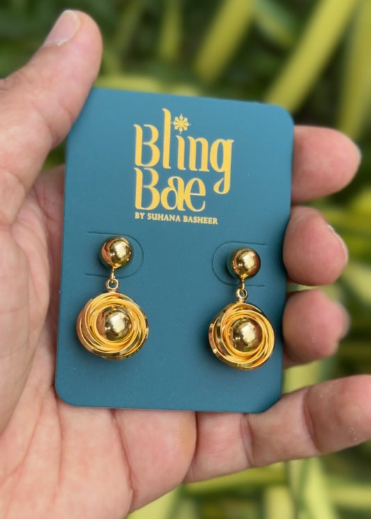 Golden Orbit Drop Earrings