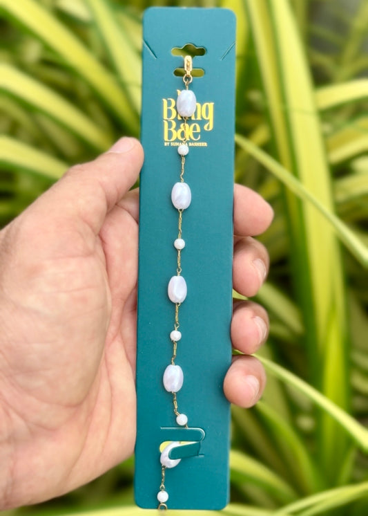 Lavender Pearl Bead Bracelet 🤍✨