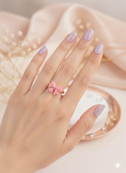 Bow Rings Candy Pink (Adjustable)
