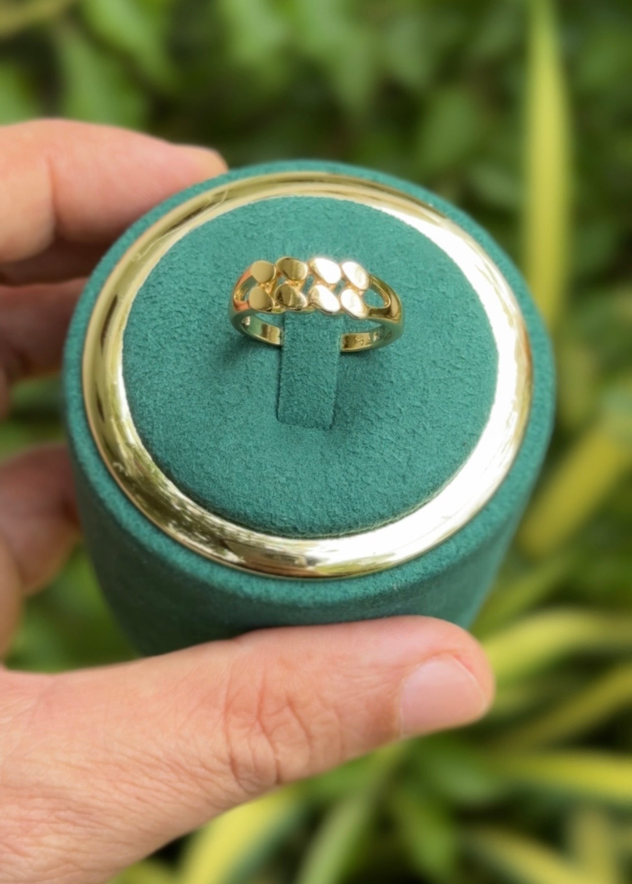 Golden Petal Cluster Rings (Adjustable)