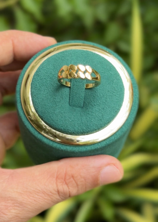 Golden Petal Cluster Rings (Adjustable)