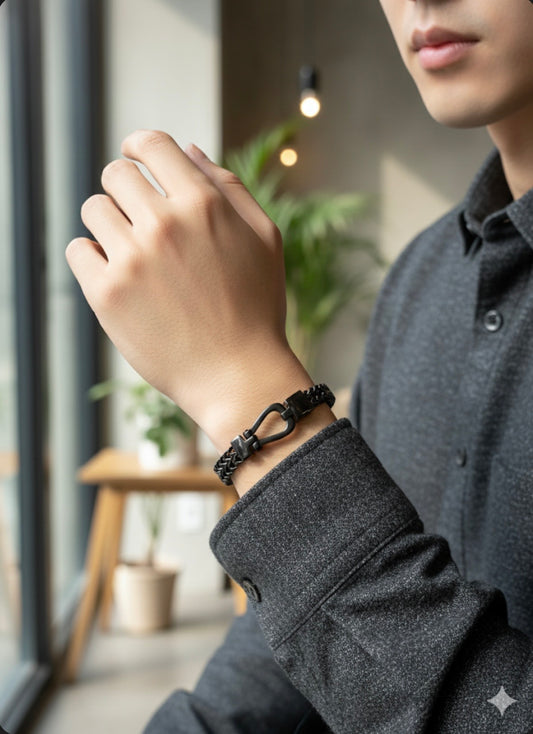 Obsidian Weave Men’s Bracelets