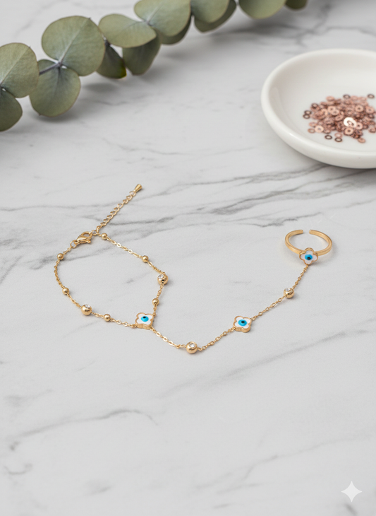 Evil Eye Blossom Ring Bracelets