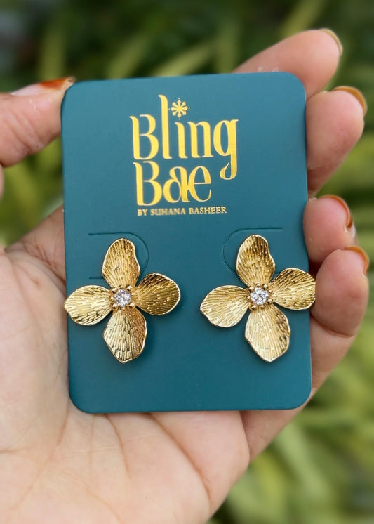 Golden Petal Spark Studs