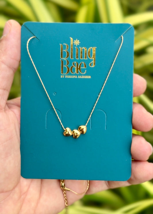 Trinity Heart Necklace 💛✨ (316L Grade)