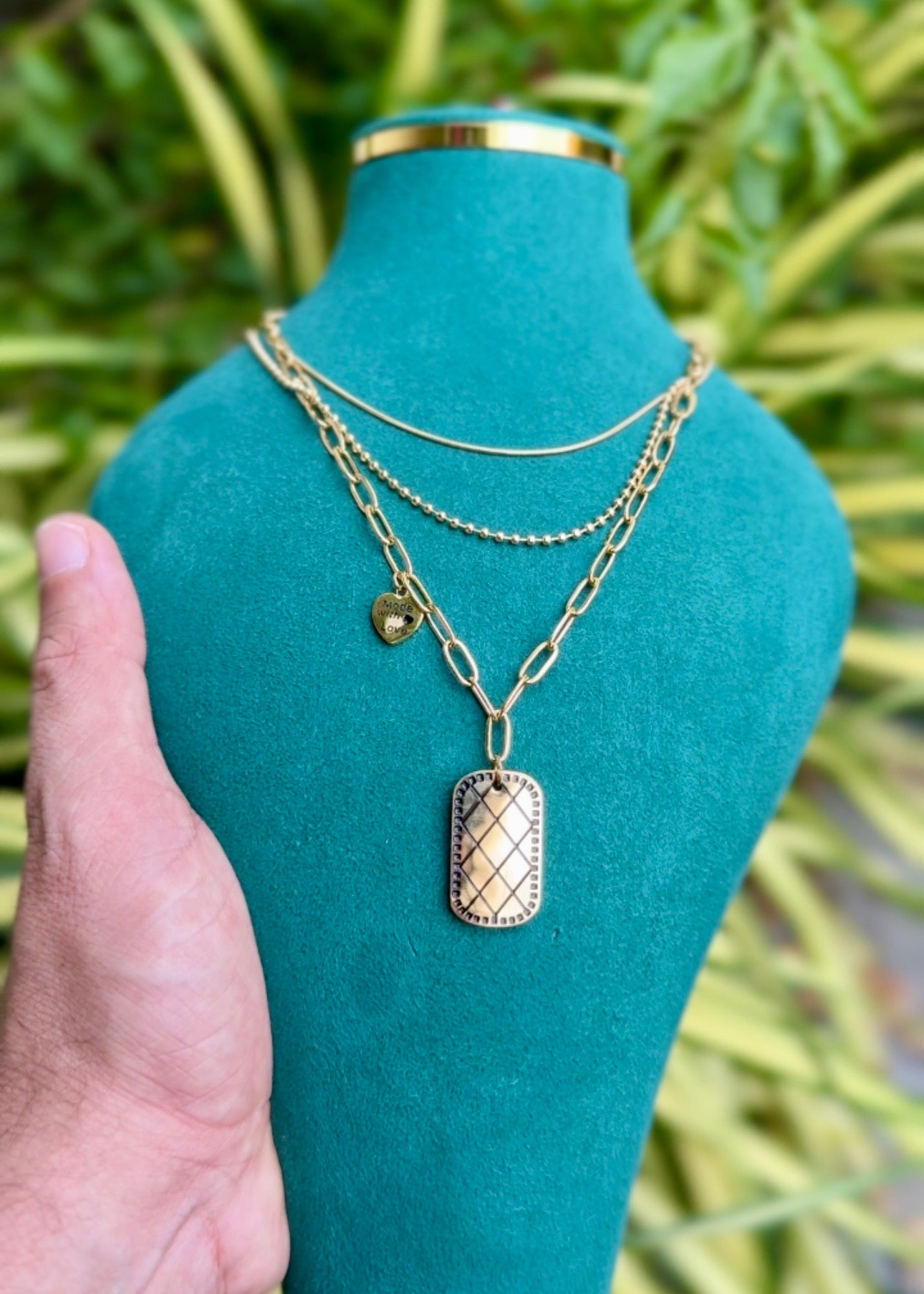 Luxe Layered Tag Pendant Necklace ✨